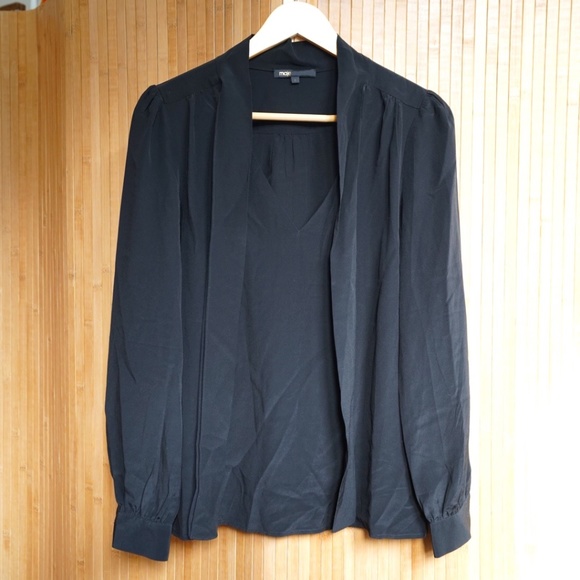 Maje Tops - Make Bow Black blouse - Size 1